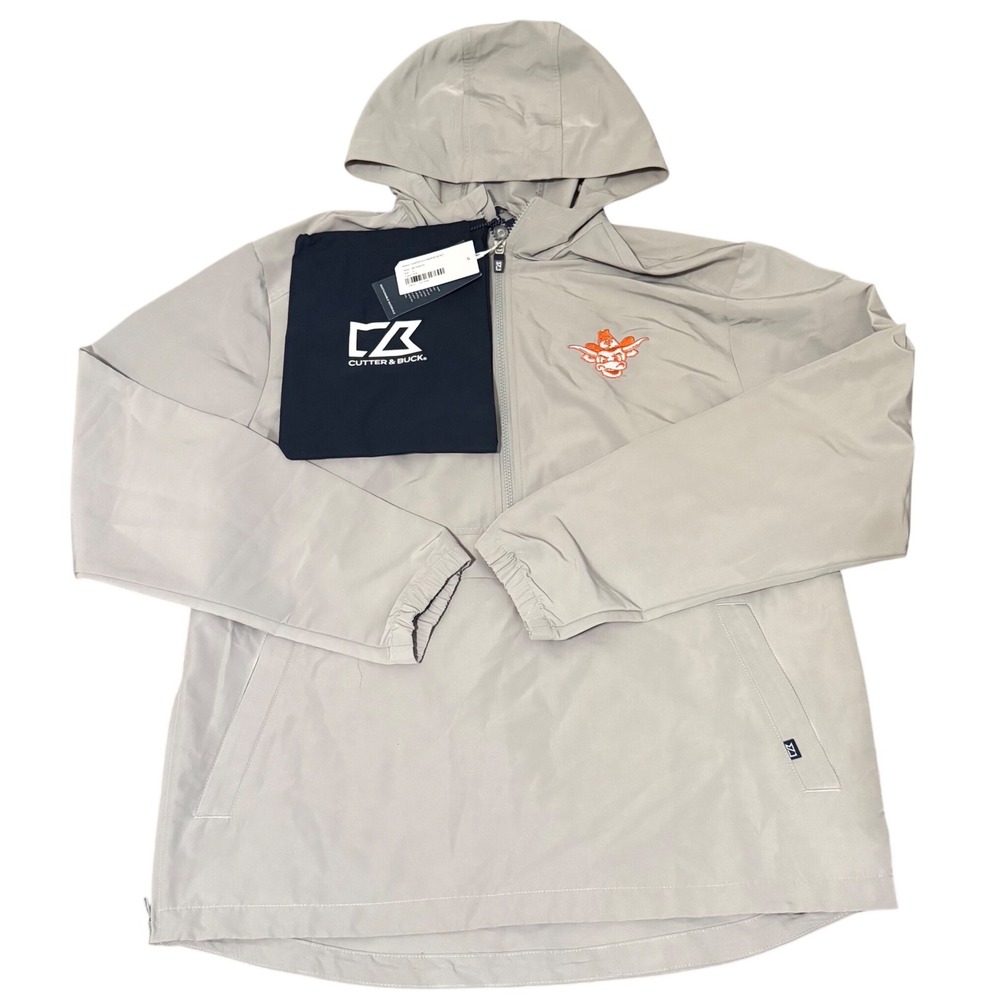 Cutter & Buck Mens Charter Eco Anorak Jacket Texas Longhorns Gray MC000074 Small